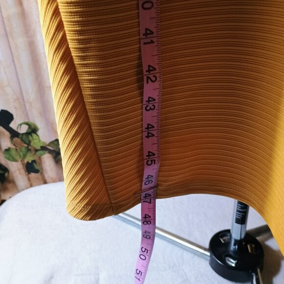 NWOT: Cato Sze 26W Mustard Ribbed Dress - Picture 5 of 8